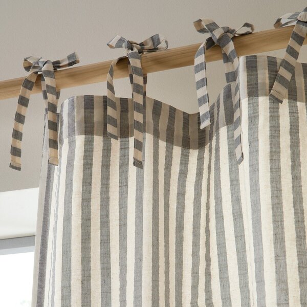 Siva zavjesa 140x183 cm Zanzibar Woven Stripe – Pineapple Elephant