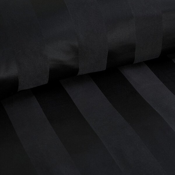 Crna satenska plahta s gumom 150x200 cm So Soft Satin Stripe – Catherine Lansfield