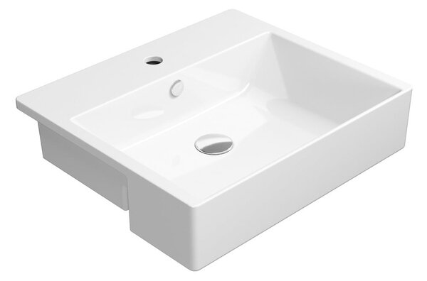 Bijeli keramički umivaonik 55x47 cm Kube X – Sapho