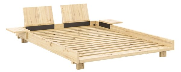 Bračni krevet od masivnog bora s podnicom 140x200 cm u prirodnoj boji Social Bed – Karup Design