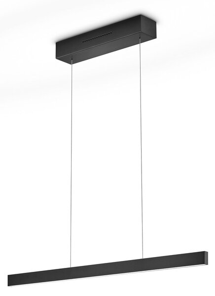 Knapstein LINDA-72 crna LED viseća svjetiljka, duljina 72 cm, upravljanje gestama, prigušiva, Crno, Dnevni boravak/blagovaonica, Aluminij