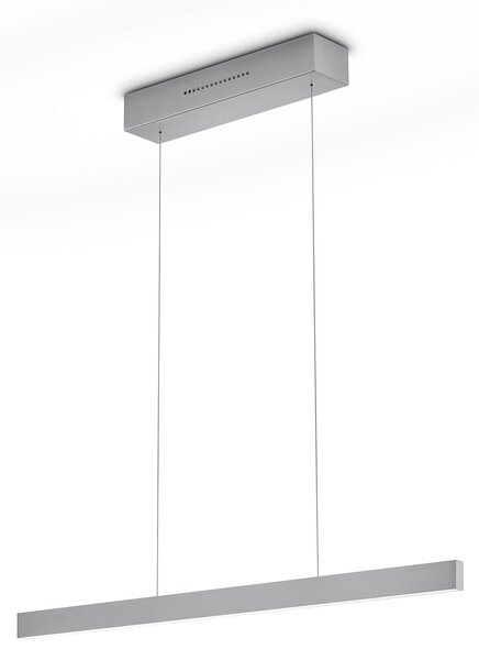 Knapstein LINDA-72 niklena LED viseća lampa, duljina 72 cm, upravljanje gestama, prigušiva, Metalik, Dnevni boravak/blagovaonica, Aluminij