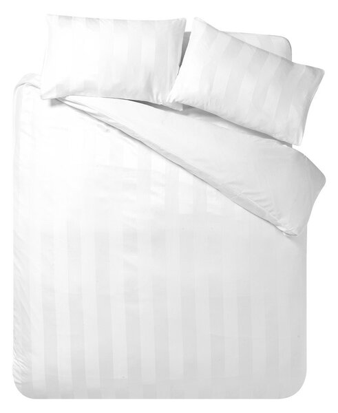 Bijela 3-dijelna satenska posteljina za bračni krevet 200x200 cm So Soft Satin Stripe – Catherine Lansfield