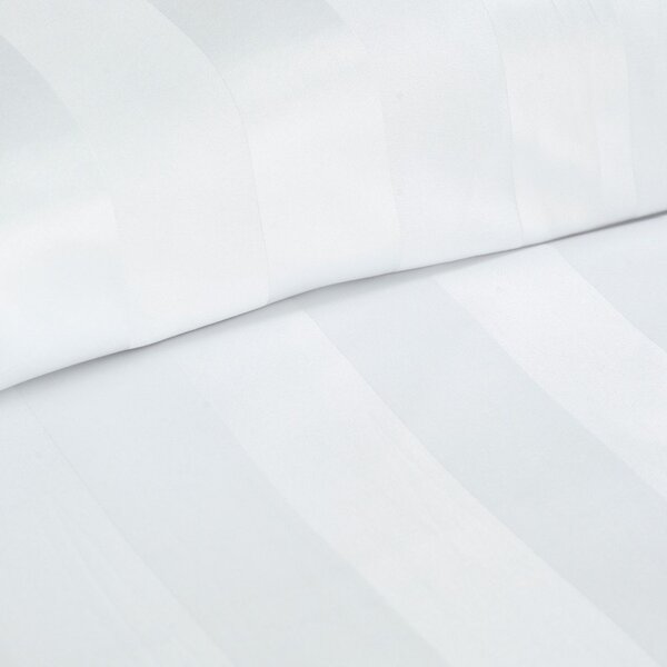 Bijela 3-dijelna satenska posteljina za bračni krevet 200x200 cm So Soft Satin Stripe – Catherine Lansfield