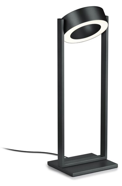 Knapstein LED stolna lampa Wega, mat crna, visina 45 cm, upravljanje pokretom, prigušiva, Crno, Dnevni boravak/blagovaonica, Aluminij