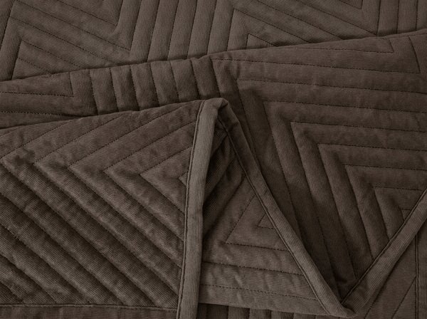 Baršunasti prekrivač za krevet ARROW VELVET, tamno smeđi Dimenzije: 170 x 210 cm