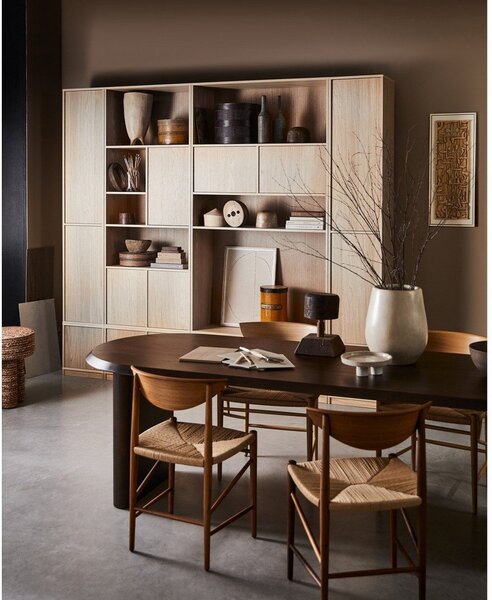 Modularna biblioteka u dekoru hrasta u prirodnoj boji 77x199 cm Modulair – vtwonen