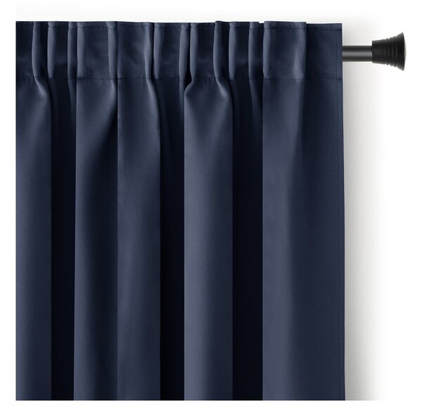 Tamno plava zatamnjujuća/termo izolacijska zavjesa 140x270 cm Pleat – Restilo