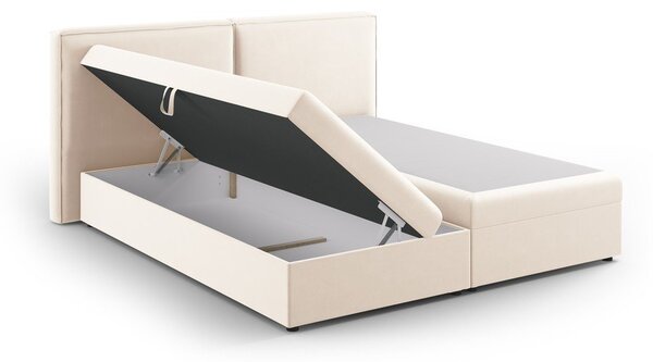 Krem boxspring krevet s prostorom za pohranu 160x200 cm Arendal – Cosmopolitan Design