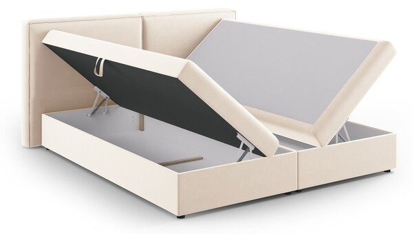 Krem boxspring krevet s prostorom za pohranu 160x200 cm Arendal – Cosmopolitan Design