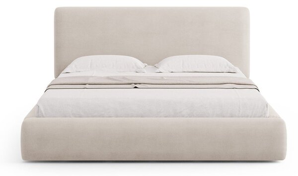 Bež tapecirani bračni krevet s prostorom za pohranu s podnicom 180x200 cm Colonel – Cosmopolitan Design