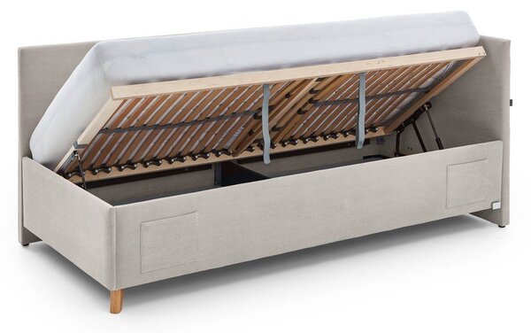 Bež podstavljeni kutni dječji krevet s prostorom za odlaganje s podnicom 140x200 cm Cool – Meise Möbel
