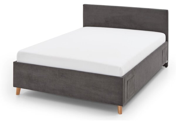 Antracitno sivi podstavljeni dječji krevet s prostorom za odlaganje s podnicom 140x200 cm Cool – Meise Möbel