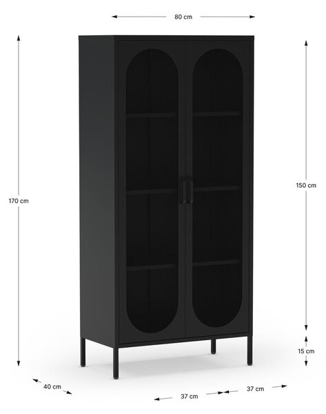 Crni ormarić 80x170 cm Diora – Marckeric