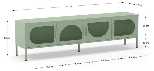 Mentol zelena TV komoda 180x50 cm Tayra – Marckeric