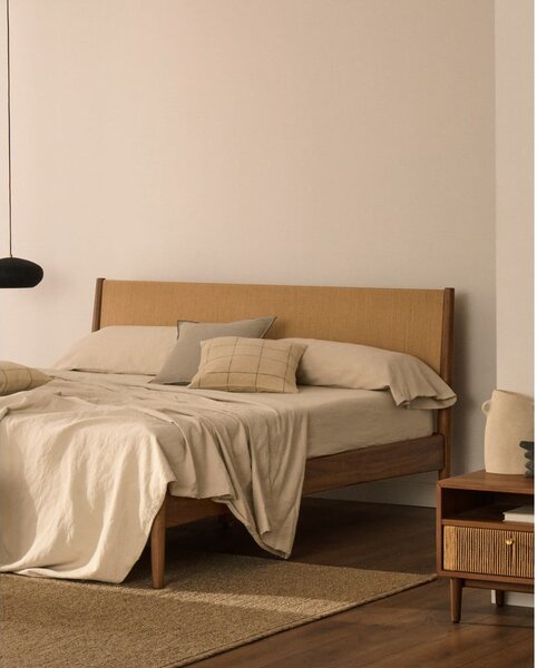 Tamno smeđi bračni krevet s podnicom 160x200 cm Elan – Kave Home