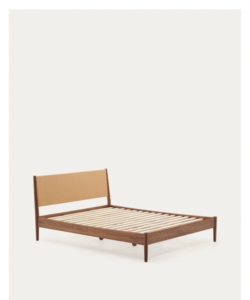 Tamno smeđi bračni krevet s podnicom 160x200 cm Elan – Kave Home