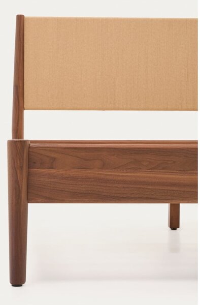 Tamno smeđi bračni krevet s podnicom 160x200 cm Elan – Kave Home