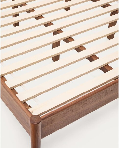 Tamno smeđi bračni krevet s podnicom 160x200 cm Elan – Kave Home