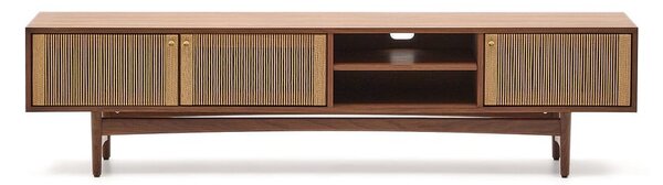Smeđa TV komoda u dekoru oraha 200x50 cm Elan – Kave Home