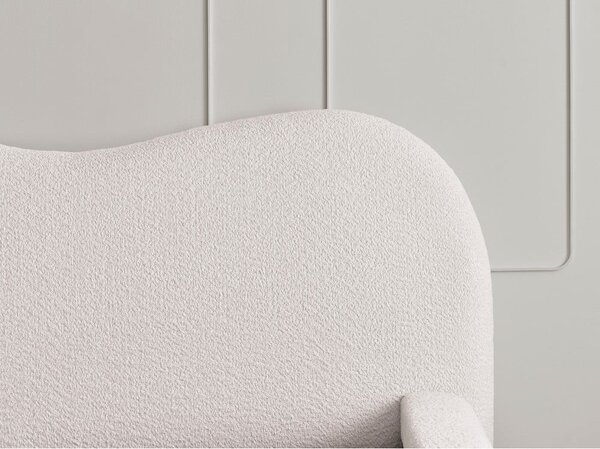 Bijeli tapecirani bračni krevet s prostorom za odlaganje s podnicom 180x200 cm Orlane – Bobochic Paris