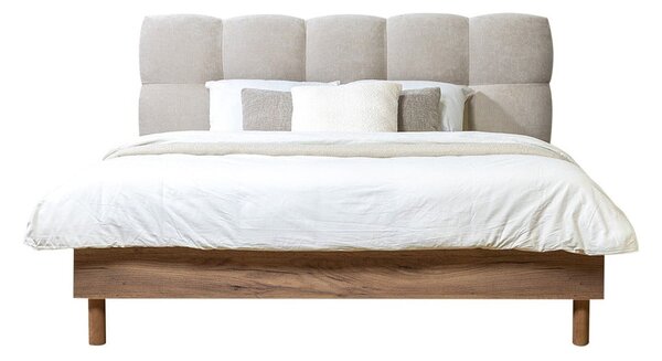 Svijetlo sivi tapecirani bračni krevet s podnicom 180x200 cm Kumo – Bobochic Paris