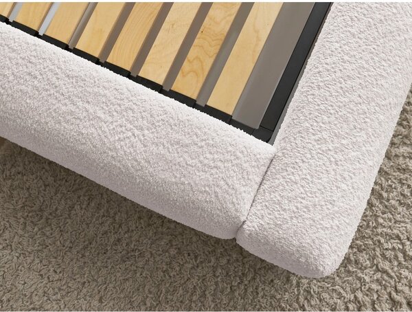 Bijeli tapecirani bračni krevet s prostorom za odlaganje s podnicom 180x200 cm Orlane – Bobochic Paris