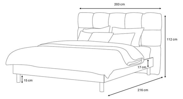 Svijetlo sivi tapecirani bračni krevet s podnicom 180x200 cm Kumo – Bobochic Paris