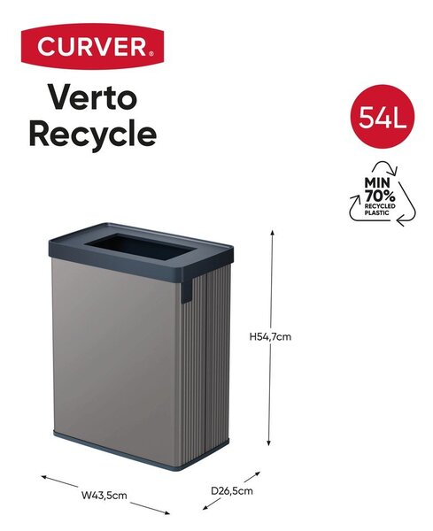 Siva kanta za smeće za odvojeni otpad od reciklirane plastike 54 l Verto Recycle – Curver