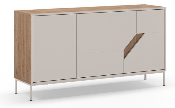 Krem/u prirodnoj boji komoda u dekoru hrasta 150x80x40 cm Lilou – Marckeric
