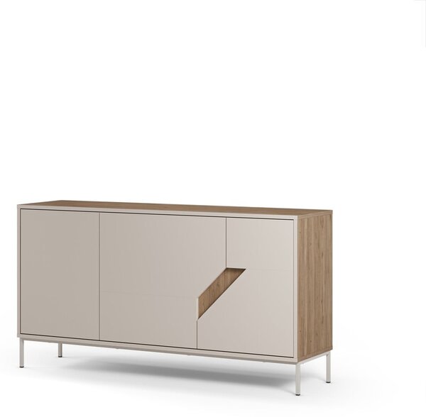 Krem/u prirodnoj boji komoda u dekoru hrasta 150x80x40 cm Lilou – Marckeric