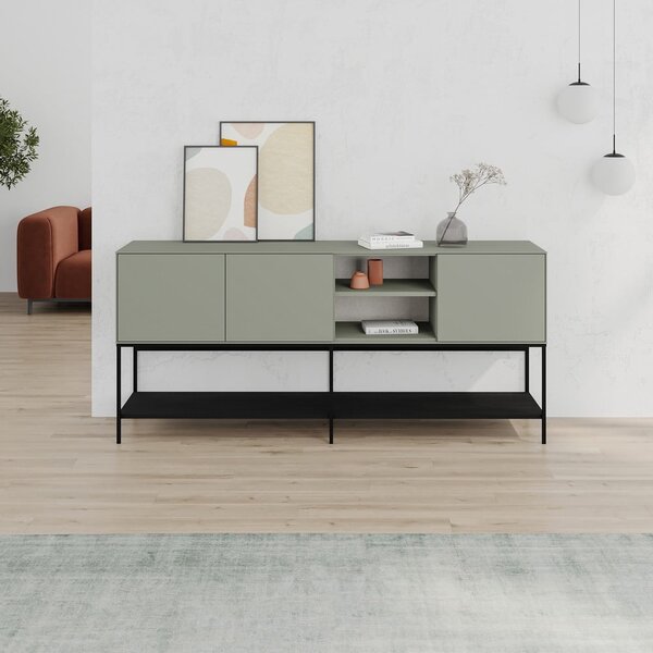 Zelena/crna komoda 180x80x40 cm Amira – Marckeric
