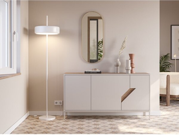 Krem/u prirodnoj boji komoda u dekoru hrasta 150x80x40 cm Lilou – Marckeric