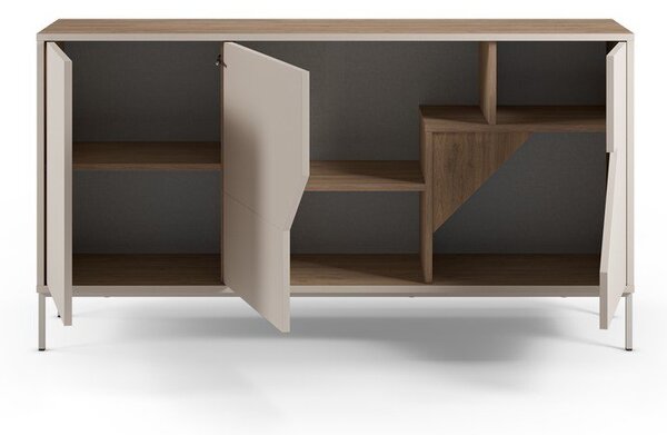 Krem/u prirodnoj boji komoda u dekoru hrasta 150x80x40 cm Lilou – Marckeric