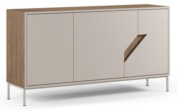 Krem/u prirodnoj boji komoda u dekoru hrasta 150x80x40 cm Lilou – Marckeric
