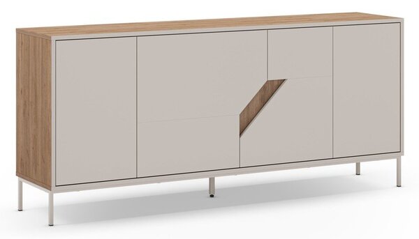 Krem/u prirodnoj boji komoda u dekoru hrasta 180x80x40 cm Lilou – Marckeric