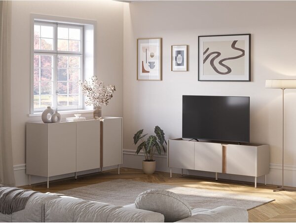 Krem/u prirodnoj boji komoda u dekoru hrasta 150x82,5x40,5 cm Lucile – Marckeric