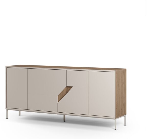Krem/u prirodnoj boji komoda u dekoru hrasta 180x80x40 cm Lilou – Marckeric