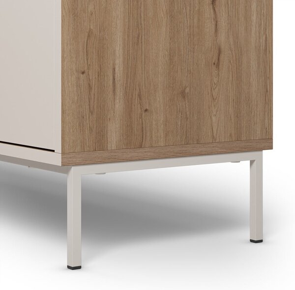 Krem/u prirodnoj boji komoda u dekoru hrasta 180x80x40 cm Lilou – Marckeric