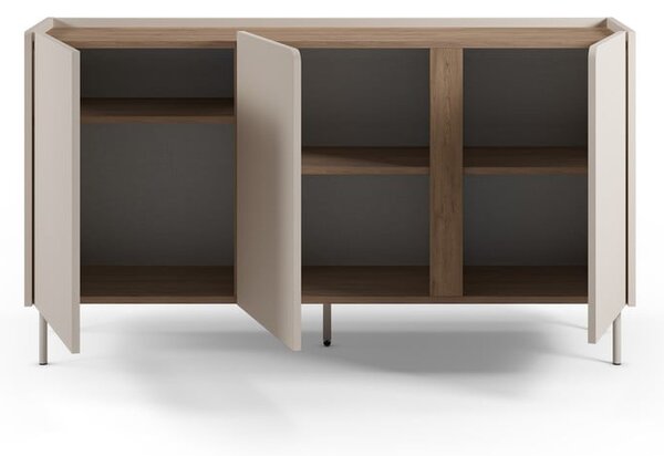 Krem/u prirodnoj boji komoda u dekoru hrasta 150x82,5x40,5 cm Lucile – Marckeric