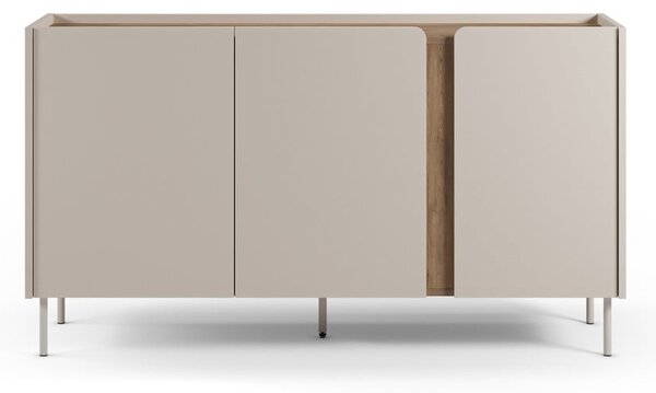 Krem/u prirodnoj boji komoda u dekoru hrasta 150x82,5x40,5 cm Lucile – Marckeric