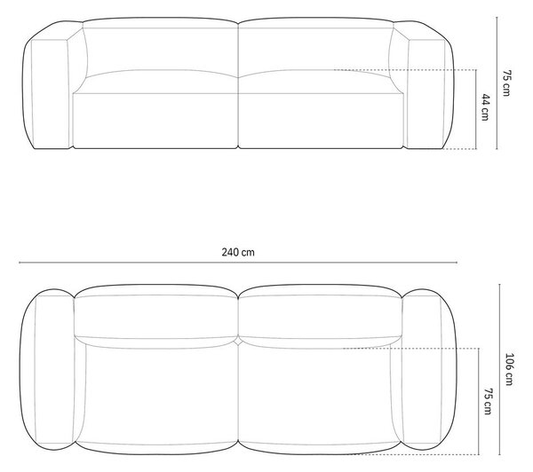 Bež sofa 240 cm Martina – Micadoni Home