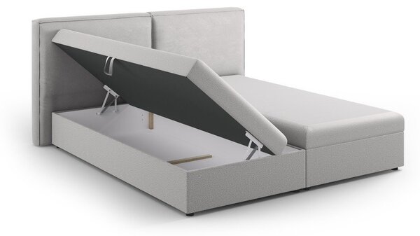 Svijetlo sivi boxspring krevet s prostorom za odlaganje 180x200 cm Arendal – Cosmopolitan Design