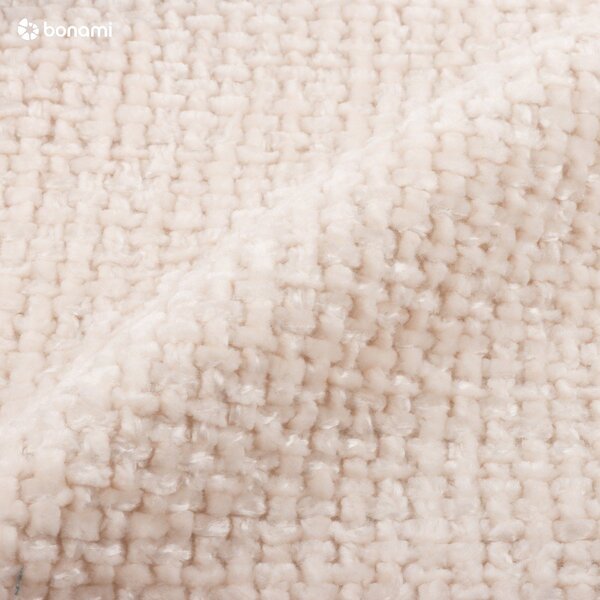 Krem tapecirani bračni krevet s prostorom za odlaganje s podnicom 160x200 cm Bellis – Micadoni Home