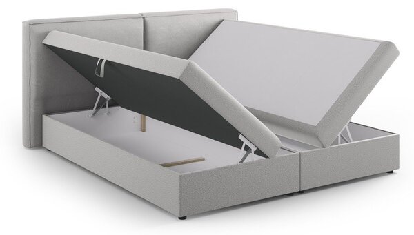 Svijetlo sivi boxspring krevet s prostorom za odlaganje 180x200 cm Arendal – Cosmopolitan Design