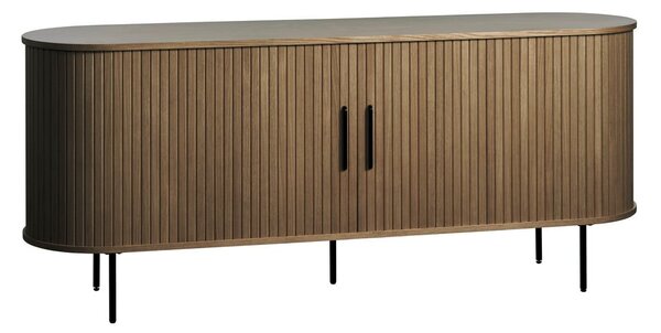 Smeđa komoda u dekoru hrasta s kliznim vratima 180x76x45 cm Nola – Unique Furniture