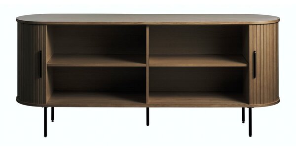 Smeđa komoda u dekoru hrasta s kliznim vratima 180x76x45 cm Nola – Unique Furniture