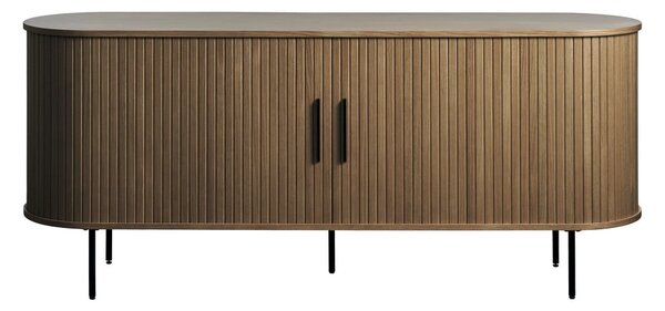 Smeđa komoda u dekoru hrasta s kliznim vratima 180x76x45 cm Nola – Unique Furniture