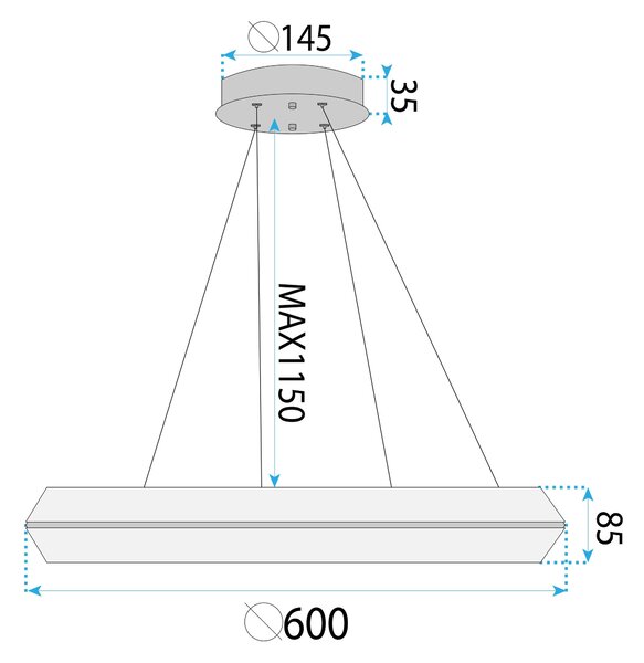 LED svijetiljka APP1768-CP GOLD 60cm