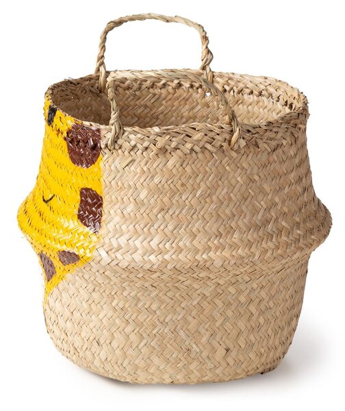 Žuta /u prirodnoj boji dječja kutija za pohranu od morske trave ø 30x28 cm Giraffe – Compactor